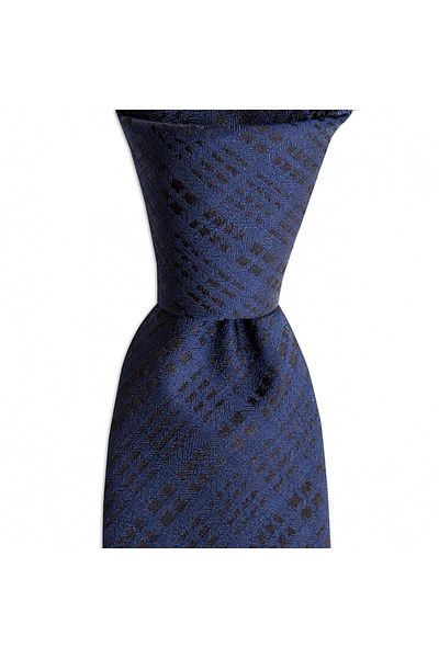 1001 Kravat Navy Blue Patterned Silk Tie 6 cm Wide