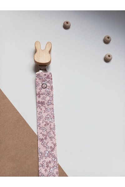 sbbaby Baby Pacifier Strap Poplin Pacifier Chain with Wooden Clip