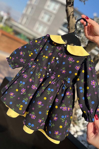 Bertuğ Bebek Guler Bebeluş Popelină Fetiţă Bebeluş Flanel Popelină Rochie Colorată