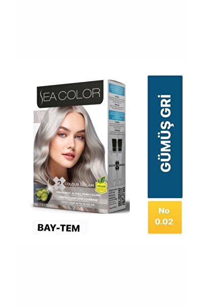 seacolor Sea Color Saç Boyası Gümüş Gri 0.02