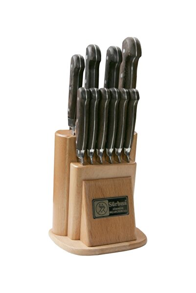Sürbisa 61500-ym-n Mutfak Bıçak Seti 10'lu Naturel Ahşap Standlı