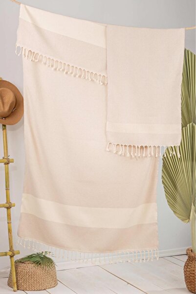 Peshtemalsan %100 Pamuk Elmas Peştemal 2’li Set, Püsküllü, Banyo Havlusu, Pla...