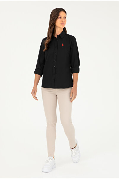 U.S. Polo Assn. Black Long Sleeve Women's Basic Shirt