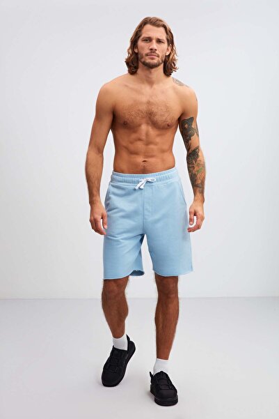 GRIMELANGE Ottawa Men's Relaxed Fit Blue Shorts