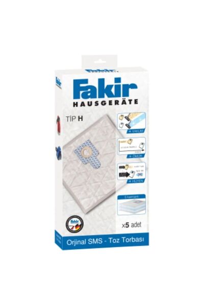 SupurgePlus Fakir E 200 Tip H - Sac de praf original pentru aspirator (5 bucăți)