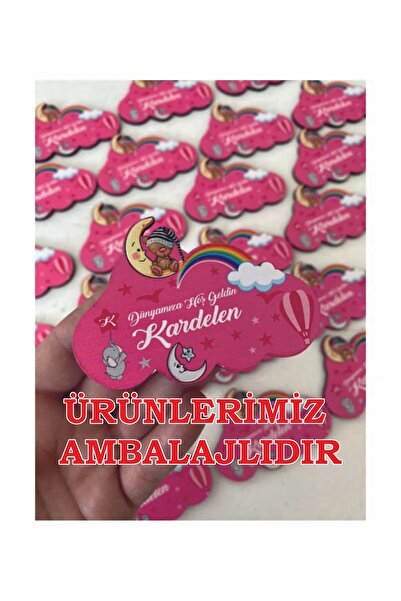 Farklı Hediyelik 25adet Bulut Kesimli Pembe Veya Mavi Ahşap Hoş Geldin 1 2 3 ...