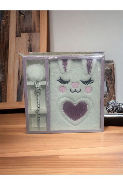 TAROS KIRTASİYE ORNAMENTAL SPECIAL DESIGN DAILY NOTEBOOK WITH FEATHER POMPON PEN