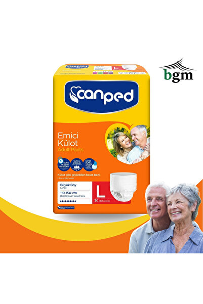bgm Canped Hasta Bezi Emici Külot Yetişkin Hasta Bezi 30 Adet Büyük Boy –l Be...