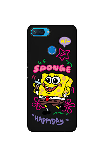 Molly حافظة سيليكون منقوشة باللون الأسود لهاتف Xiaomi Mi 8 LITE