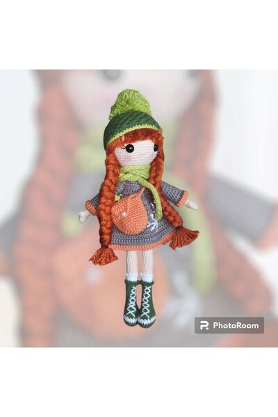 Beyaz Zambaklar Kadın Kooperatifi Oyuncak Amigurumi bebek KIŞ GÜZELİ KIZIL SAÇLI