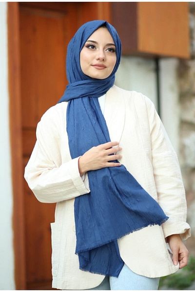 HAR-UM Ticaret Bamboo Kraş Shawl Blue