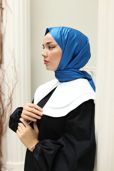 Silk Home Double Sided Sax Silk Shawl - 100% Silk
