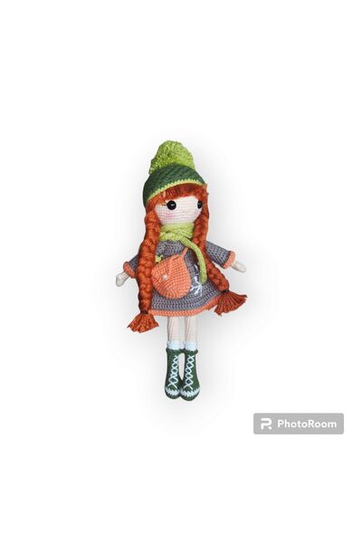 Beyaz Zambaklar Kadın Kooperatifi Oyuncak Amigurumi bebek KIŞ GÜZELİ KIZIL SAÇLI