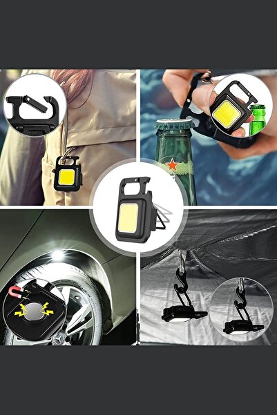 Genel Markalar Mini Led Anahtarlık El Feneri Flash Mıknatıslı Su Geçirmez Şiş...