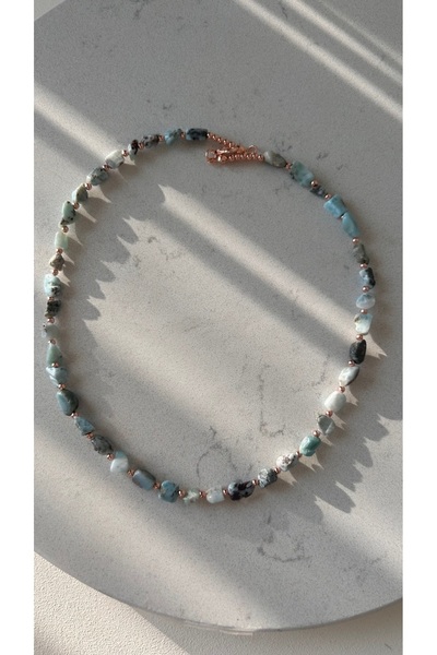 Doğaltaş Larimar Kolye