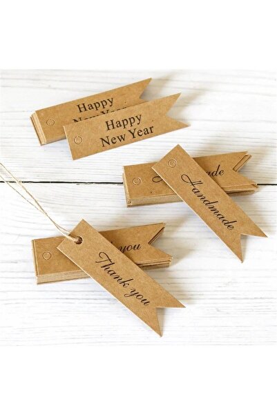 Genel Markalar Kraft Kağıt İsim Etiketi 40 Adet Söz - Kına - Nişan - Nikah - Sünnet - Bebek Etiketi 3,3 X 1,4 Cm