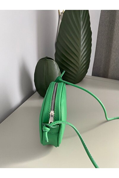 ilknurbutik Yeşil Soft Deri Ip Askılı Çapraz Omuz Çantası