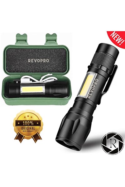 REVOPRO Yeni Flaşörlü El Feneri 3 Fonksiyonlu El Feneri