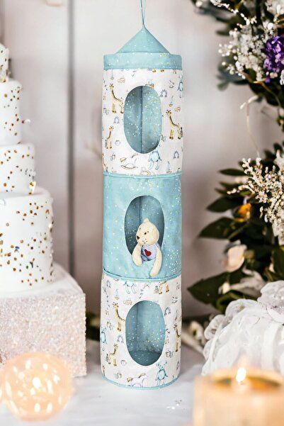 Milenay Anne Bebek 3 Gözlü Askılı Düzenleyici, Bebek Odası Düzenleyici, 22x90...