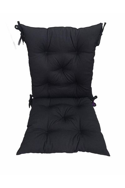 Bykutlay Home Collection Μαύρο Μαξιλάρι Καρέκλας - Με Πλάτη