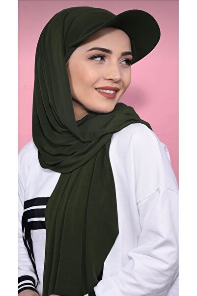 Sahra Şal Dünyası Şapkalı Boneli Hazır Şal Hijab Üstü Kullanılabilen Havuz De...