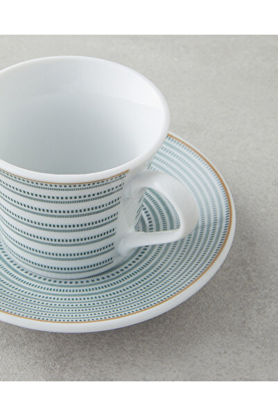 English Home Ashley Porcelain Green Cup Set for 2 People - Brown 4 Piece Set