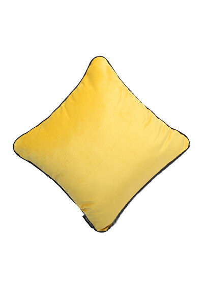 Ju Yaratıcı Tasarım غطاء وسادة مع حواف سوداء اللون أصفر مقاس 50x30