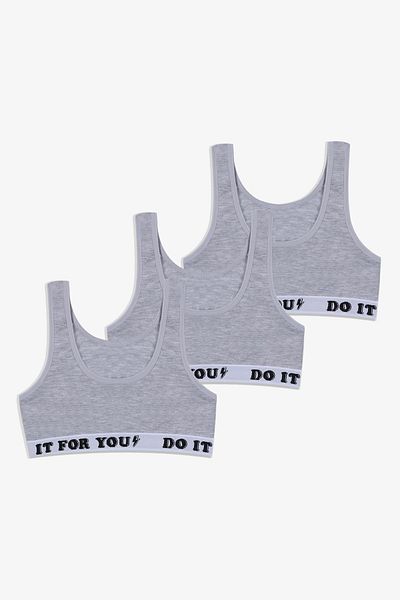 koza iç giyim Girl's 3-Piece Thick Strap Half Tank Top