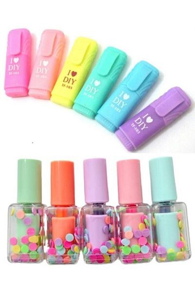 Stabilo Ege Photocopy and Stationery - Nail Polish Highlighter and Mini Pens Highlighter Pen Stationery Highlighter Set