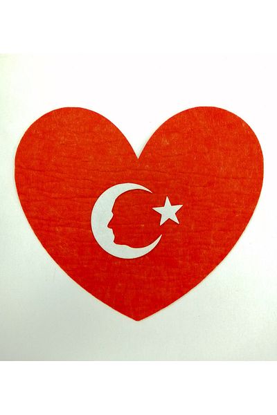 keçeli dünyam Felt Figure, Moon Star and Heart 25 cm