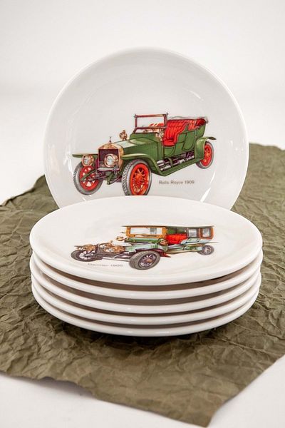 Bursa Porselen Dekor 6 Piece Collection Cars - Cake Plate