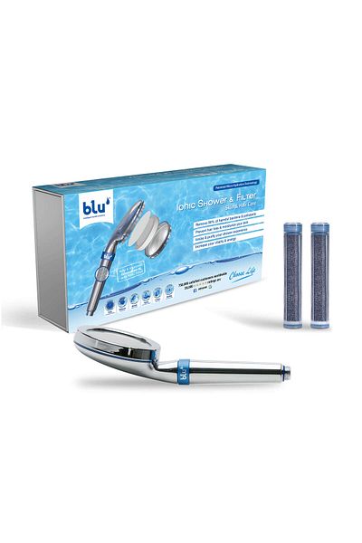 blu Ionic Shower Filter - Handheld - Removes Chlorine & Harmful Pollutants - Chrome