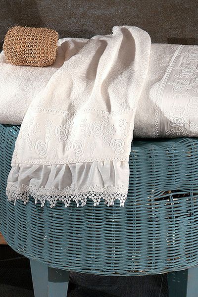 Nazik Home Πετσέτα μπάνιου Alina Lace Κεντημένη - 90x150 cm