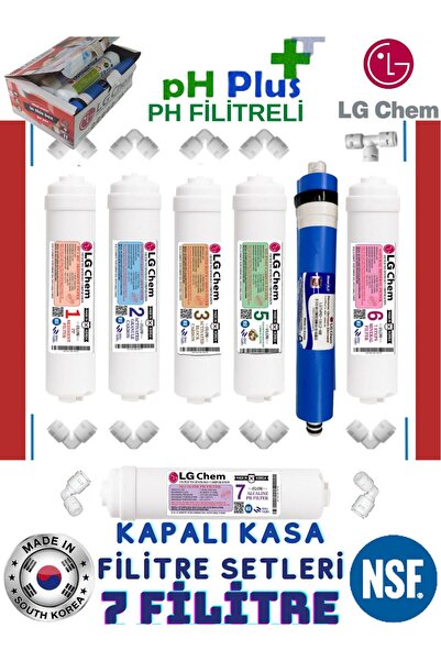 LG Chem 7 Li Inline Filitre Seti Alkali Ve Mineral Filitreli Kapalı Kasa Su Arıtma Cihazları Için