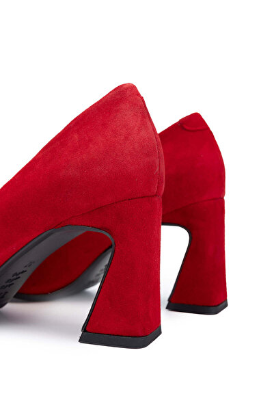 Tamer Tanca Kadın Hakiki Deri Kırmızı Topuklu Ayakkabı