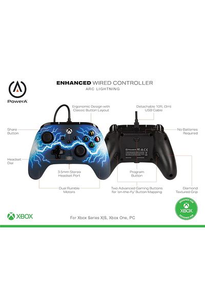 Powera PowerA Arc Lightning - سلسلة Xbox X | وحدة تحكم سلكية محسنة للعبة S