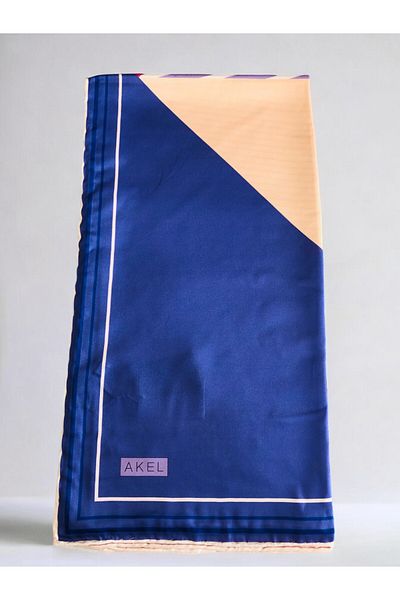 Akel Φουλάρι 95x95 εκ. Ριγέ Alpha Twill