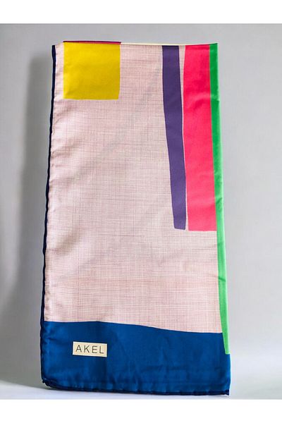 Akel Φουλάρι 95x95 εκ. Ριγέ Alpha Twill