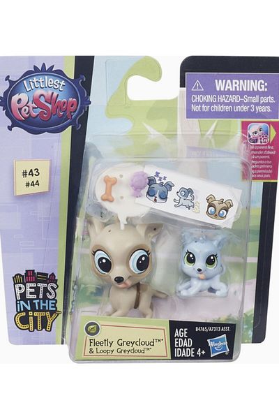 Littlest Pet Shop Mini and Cub Fleetly Greycloud,loopy Greycloud Minis Pet Shop Original Minis Lps