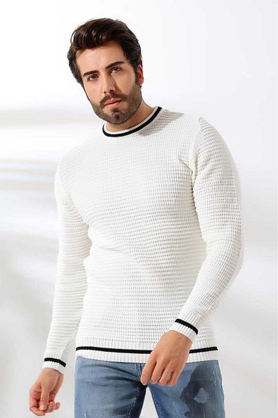 bfors halil triko Cardigan - White - Regular fit