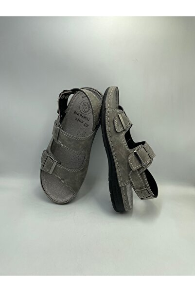 DR KLOMPA Men's Comfortable Gray Sandals Orthopedic Sole