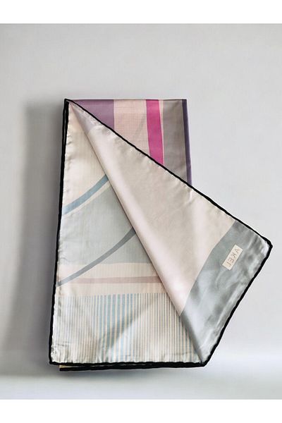 Akel 95x95 cm Striped Alpha Twill Scarf