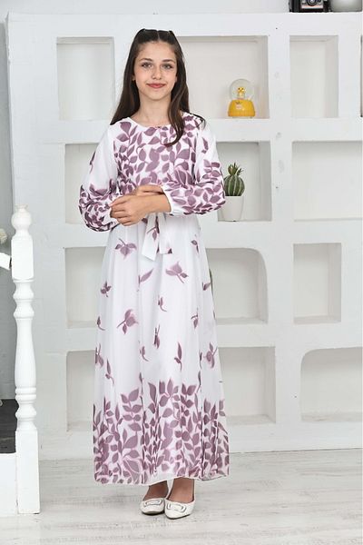 Asortik Kids Κορίτσια - Φόρεμα Hijab με σιφόν βαμβακερή επένδυση