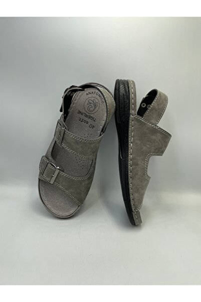 DR KLOMPA Men's Comfortable Gray Sandals Orthopedic Sole