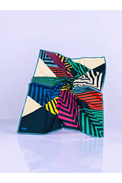 Akel Colorful Striped Alpha Twill Scarf - 95 x 95