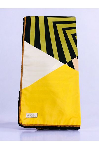 Akel Πολύχρωμο ριγέ κασκόλ Alpha Twill - 95 x 95