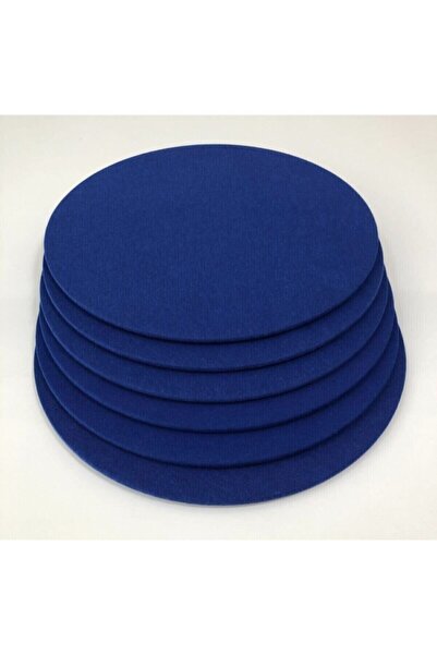 ZEYHOME DESIGN 6 Adet Mavi Kılıflı Mdf Amerikan Servis Supla Seti 33cm