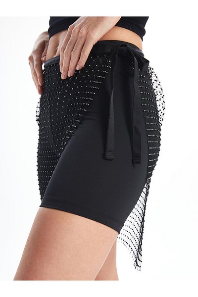 LC Waikiki Shiny Stone Printed Women's Pareo - Mesh Detailed, City Collection
