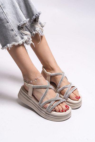 Riccon Nelnurth Beige Women's Sandals -0012308