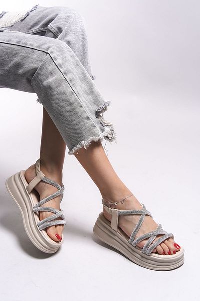 Riccon Nelnurth Beige Women's Sandals -0012308